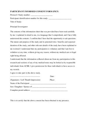Fillable Online Informed Consent Form Non-Interventional Study Template ...