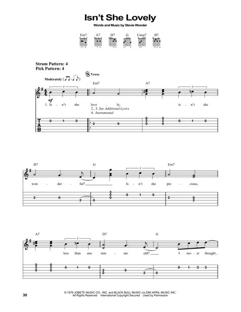 Isn't She Lovely by Stevie Wonder - Easy Guitar Tab - Guitar Instructor