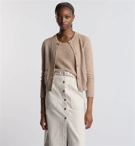 Twinset Beige Cotton-Wool-Blend Bouclé Knit | DIOR