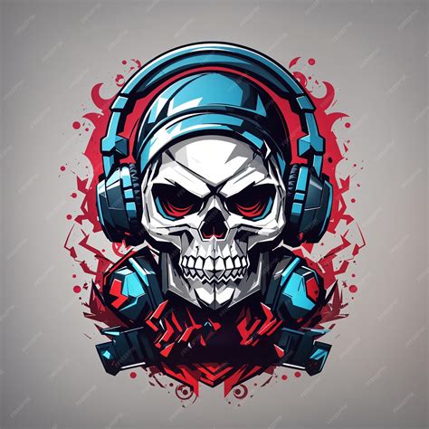 Premium Photo | Vector skull with headphone esports