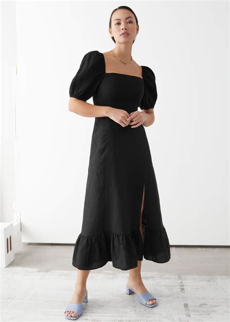 puff sleeve midi dress uk - Oolastuneshipeerie
