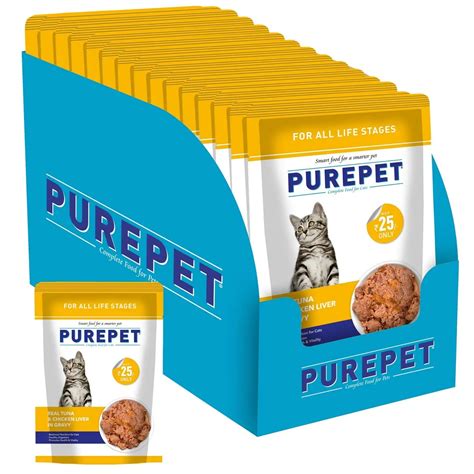 PUREPET All Life Stages Wet Cat Food, Real Tuna And Chicken Liver In ...