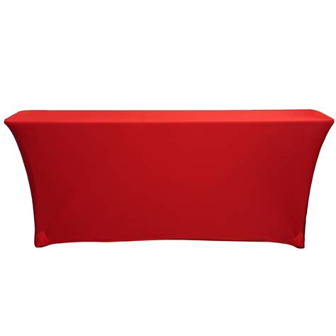 Spandex 6 ft x 18 Inches Classroom Table Cover Red