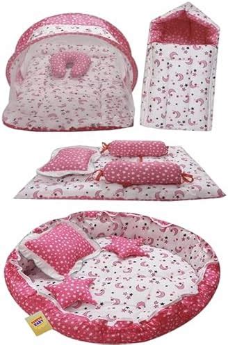 Fareto Combo of Baby Mattress with Net | Sleeping Bag | 4 Pcs Bedding ...