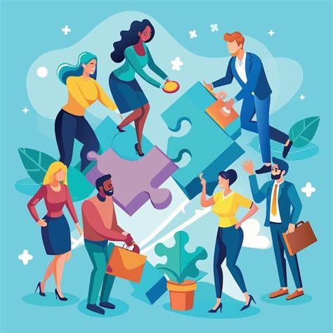 Project team collaboration teamwork partnership or coworker working ...