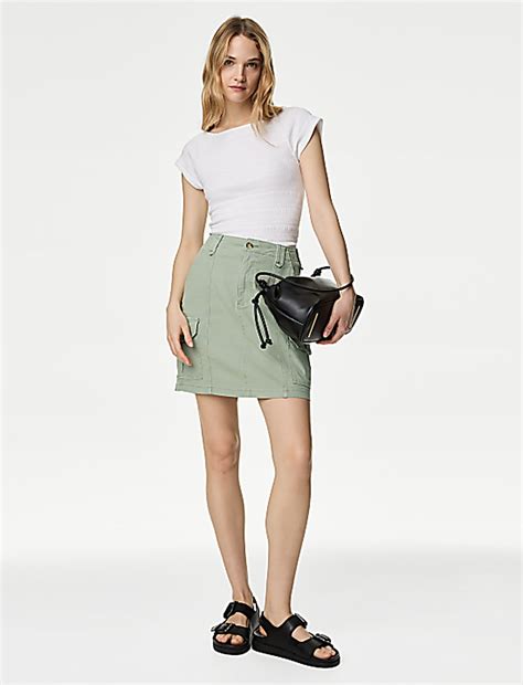 Buy Cotton Rich Mini Utility Skirt at Marks & Spencer
