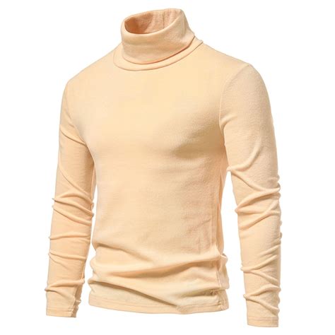 Men's Slim Fit Turtleneck Sweater Casual Basic Knitted Long Sleeve ...