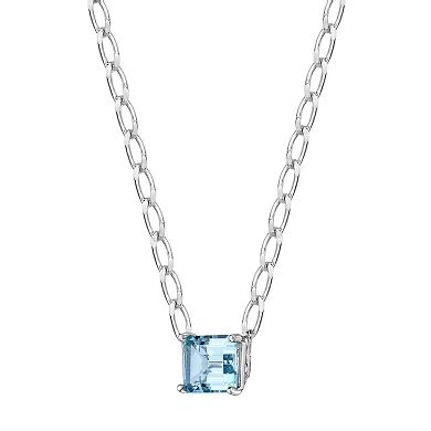Gemminded Sterling Silver Blue Topaz Necklace