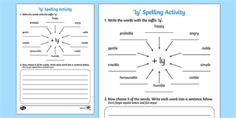 'ly' Adverbs Spelling Activity | Grammar Resources