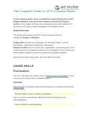 Image result for ACT Grammar Rules