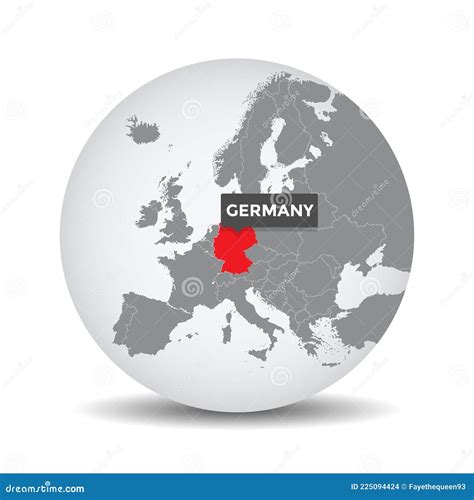 World Globe Map with the Identication of Germany. Stock Vector - Illustration of berlin, icons ...