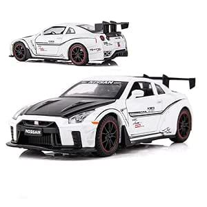 Funspark 1:32 White Nissan GTR Sport Die-Cast Model Metal Pull-Back Car ...