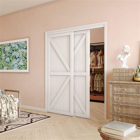 Amazon.com: SOLRIG Double Sliding Closet Door, 96''(Double 48") x 80 ...