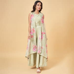 Rangmanch by Pantaloons Women Crop Top Sharara Ethnic Jacket Set - Buy ...