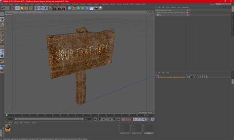 3D Old Rustic Wooden Signpost Mockup model | 3D Molier International