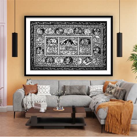 Black & White Krishna Raas Leela Pattachitra Art | Raasleela Patta Pai ...