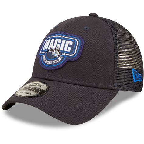 Men's Orlando Magic New Era Black Team Logo Patch 9FORTY Trucker ...