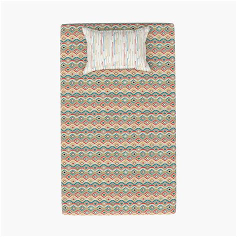 Buy STELLAR HOME Marigold Cotton 128TC Printed 2Pcs Single Bedsheet Set ...