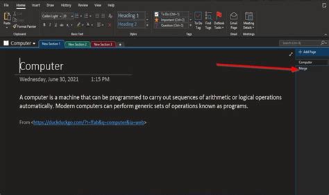Image result for OneNote Fusionner Des Blocs Notes