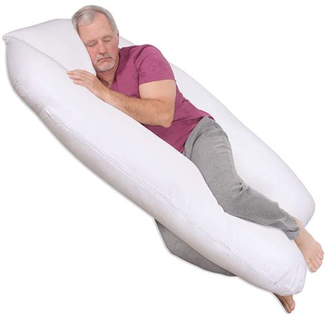 Buy Leachco ComfortWise FibroRest Contoured Body Pillow, White , 54" L ...