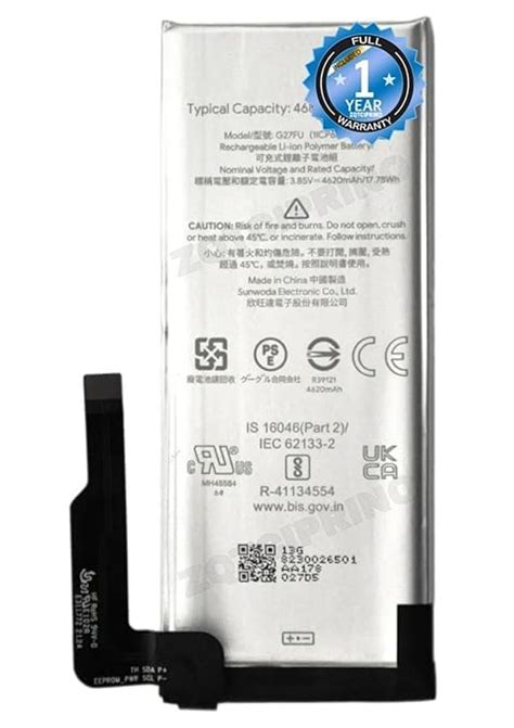 ZQTCIPRINO® Original G27FU Battery for Google Pixel 5a 5G G1F8F, G4S1M ...
