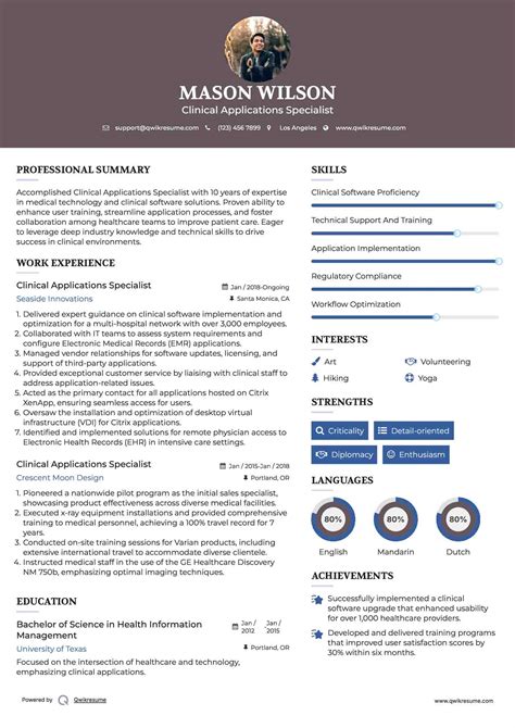 10+ Clinical Applications Specialist Resume Samples & Templates for 2025