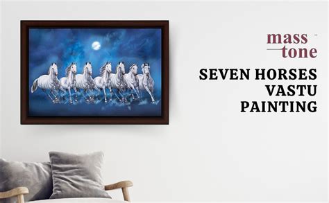 Masstone Seven Horses Vastu Painting | Seven Running Horses Painting ...