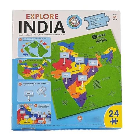 Buy Explore India Map Puzzle for Kids | India Map with State Capitals ...