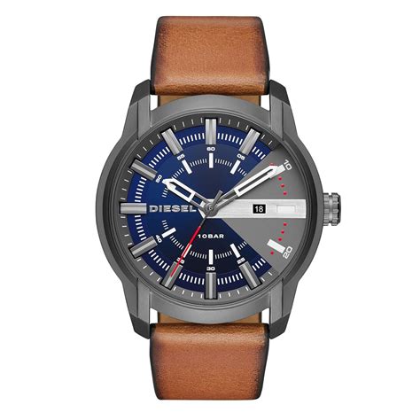 Diesel Leather Analog Multi-Colour Dial Men's Watch-Dz1784, Band Color ...