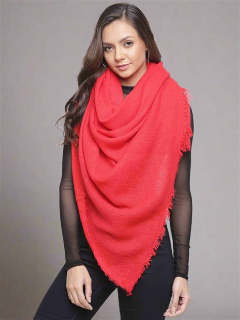 Tossido Winter Wear Red Stole for Ladies