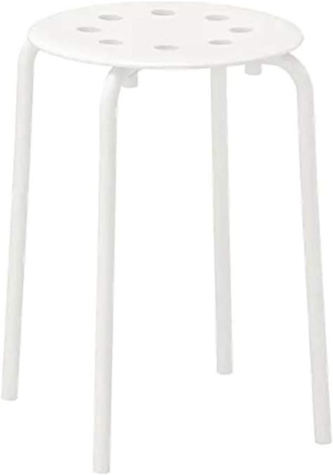 Ikea Marius Stool, White(Seat Diameter: 0.320 M (12 5/8") Width: 0.400 ...