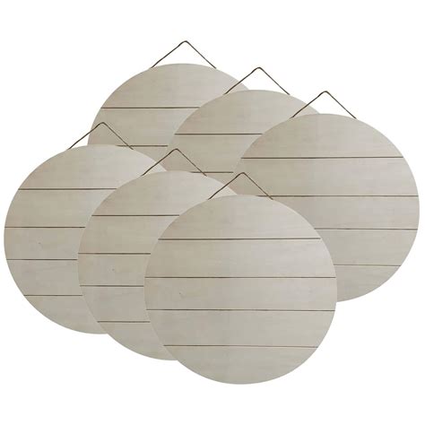 Buy in Bulk - 6 Pack: 15" Unfinished Wood Slats Round Plaque by Make ...