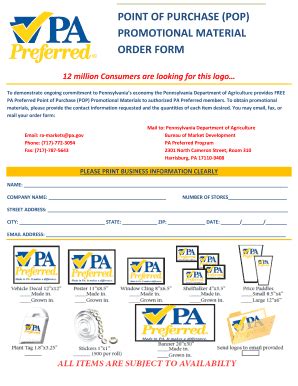 Point Of Purchase Form - PA Preferred - Fill and Sign Printable ...