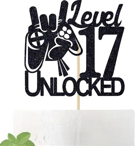 Black Glitter Level 17 Unlocked Game Birthday Cake India | Ubuy