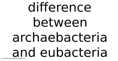 Difference Between Archaebacteria And Eubacteria