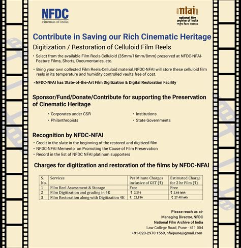 Pune: NFDC-NFAI Calls For Donations To Digitise And Restore Films