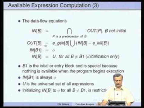 Data-flow Analysis-Part 2 - Compiler Design Video Lecture - Computer ...