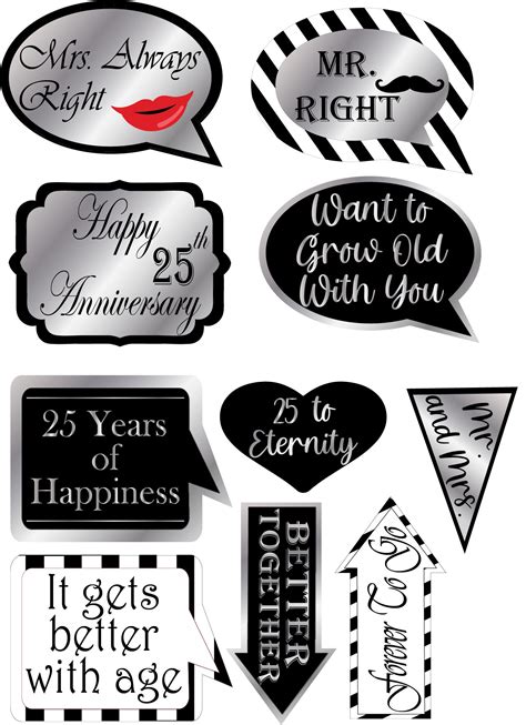 Buy 25th Anniversary Theme Party Photo Booth Props | Party Supplies ...