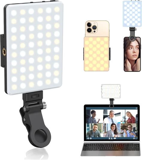 Adofys LED Portable Selfie Light Video Conference Lighting with Clip ...
