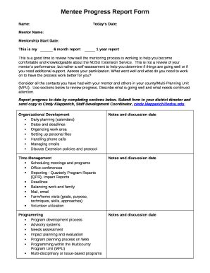 Mentee Report Sample - Fill and Sign Printable Template Online