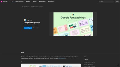 Google Font Pairings - UI UX Showcase