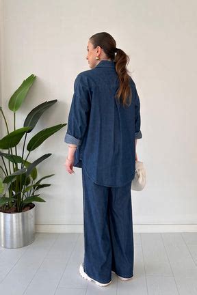 Crystal-Studded Denim Co-ord Set