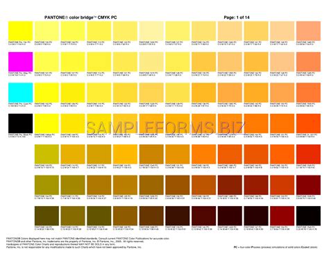 Cmyk Color Chart Pdf