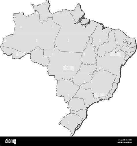 Map of Brazil with the provinces Stock Vector Image & Art - Alamy