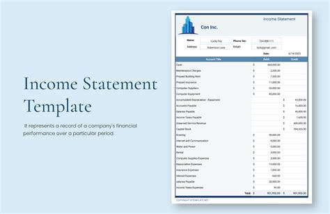 Income Statement Template in Excel, Google Sheets - Download | Template.net