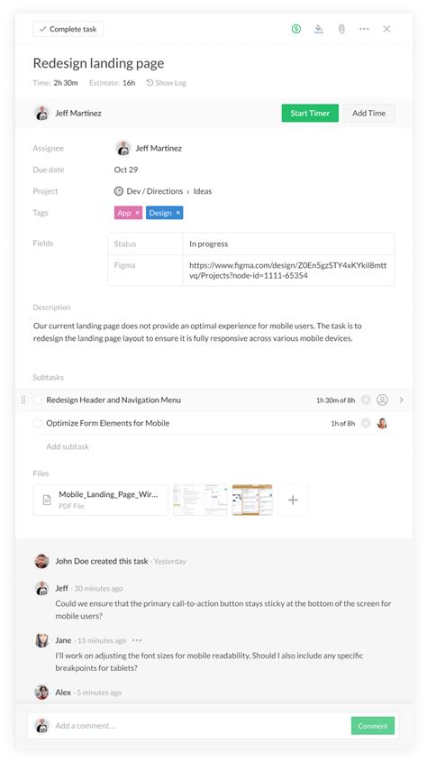 Image result for Task Details. Section Layout