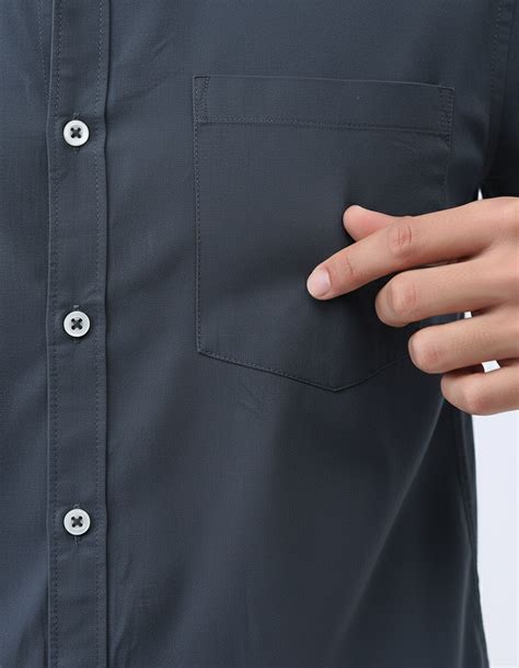 Men's Slate Blue Cotton Full Sleeve Regular Fit Casual Solid Shirt ...