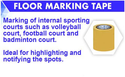 VCR Yellow Floor Marking Tape - 18 Meters in Length 48mm / 02" Width ...