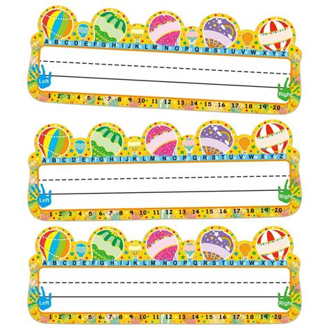 Pack of 50 Hot Air Balloon Style Nameplates for Student Desks Classroom ...
