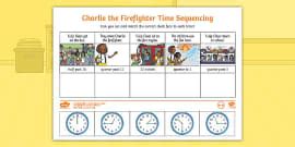 Charlie the Firefighter Grid References Worksheets - Twinkl